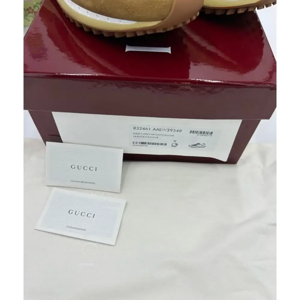 Men's Gucci re motion, canvas and suede sneakers size 9, made in Italy
